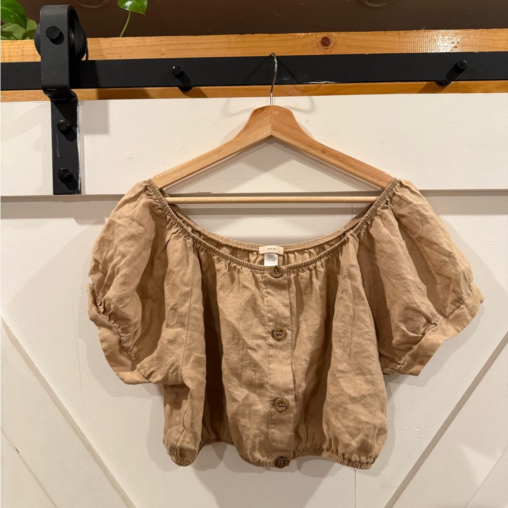 Eberjey Tan Off-Shoulder Blouse